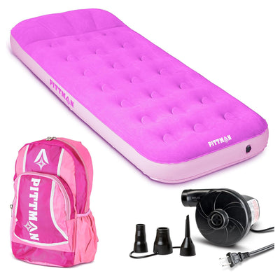 Pittman Outdoors Kids Air Mattress, Air Bed w/ Pump & Backpack (Open Box) - VMInnovations