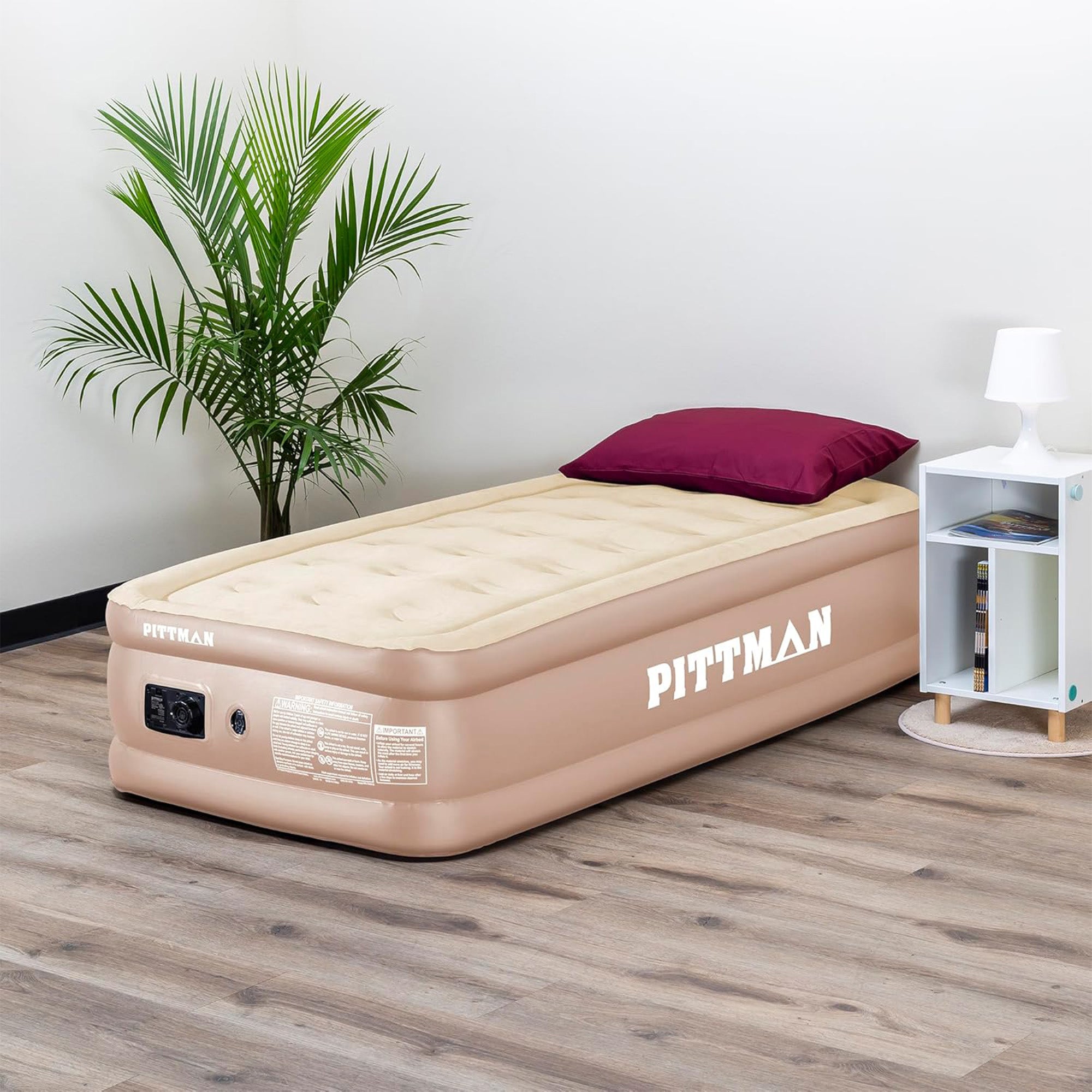 Pittman Outdoors Double High Air Mattress with Built-In Electric Pump, Twin - VMInnovations