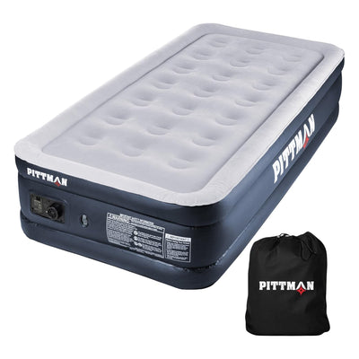 Pittman Outdoors Double High Air Mattress with Built-In Electric Pump, Twin - VMInnovations