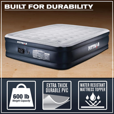 Pittman Outdoors Double High Air Mattress with Built-In Electric Pump (Open Box) - VMInnovations