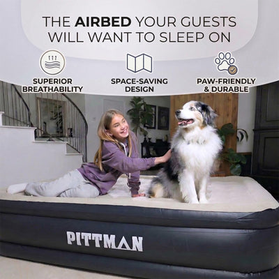 Pittman Outdoors Double High Air Mattress with Built-In Electric Pump (Open Box) - VMInnovations