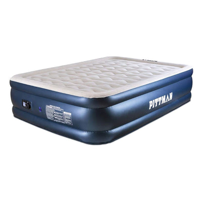 Pittman Outdoors Deluxe Double High Air Mattress, Built-InElectric Pump Open Box