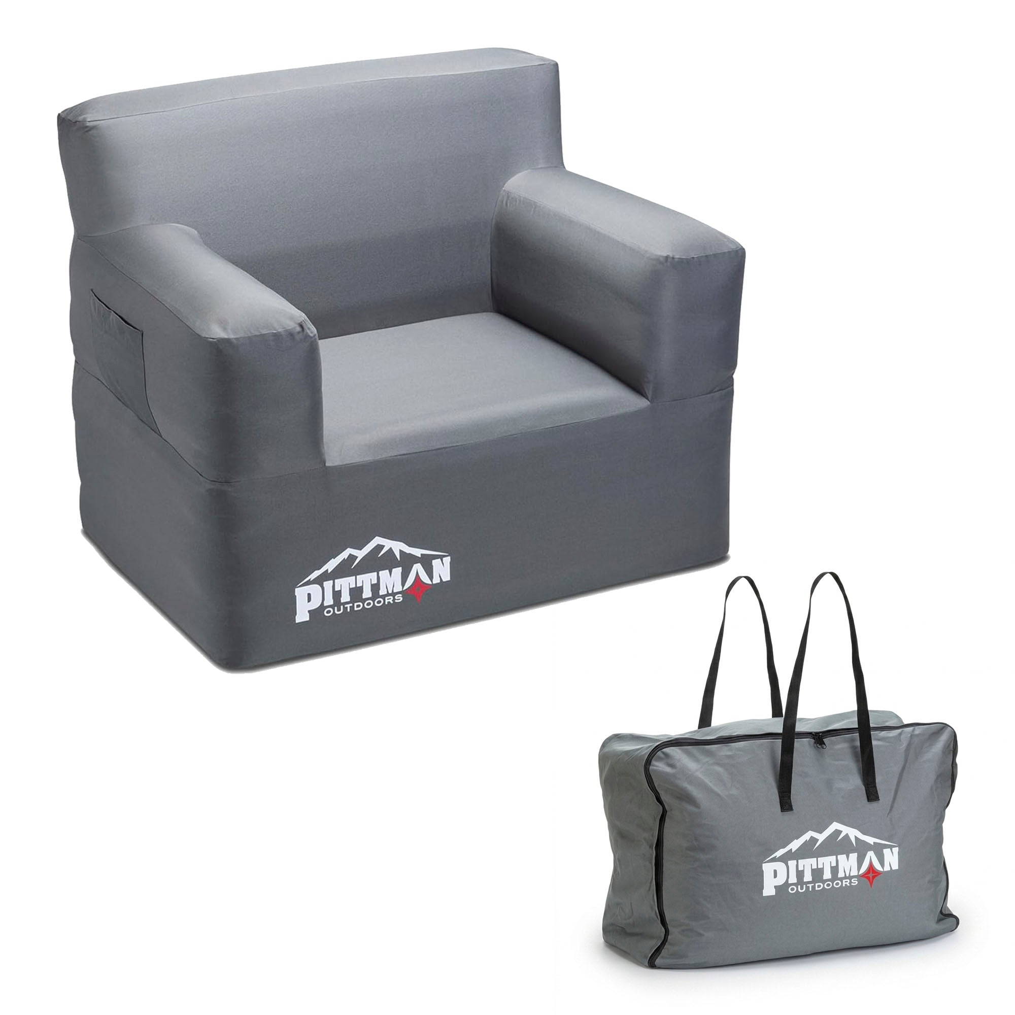 Pittman Outdoors Inflatable Chair with Built-in Pump, Portable Seat for Camping - VMInnovations