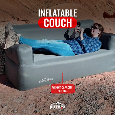Outdoors Inflatable Couch w/ Built-in Pump, Portable Sofa for Camping (Open Box)