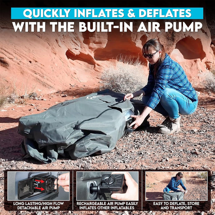Pittman Outdoors Inflatable Couch w/ Built-in Pump, Portable Sofa, Camping(Used) - VMInnovations