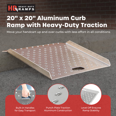 Guardian 20" x 20" Aluminum Curb Ramp, Portable and Heavy Duty, 750Lb (Open Box)