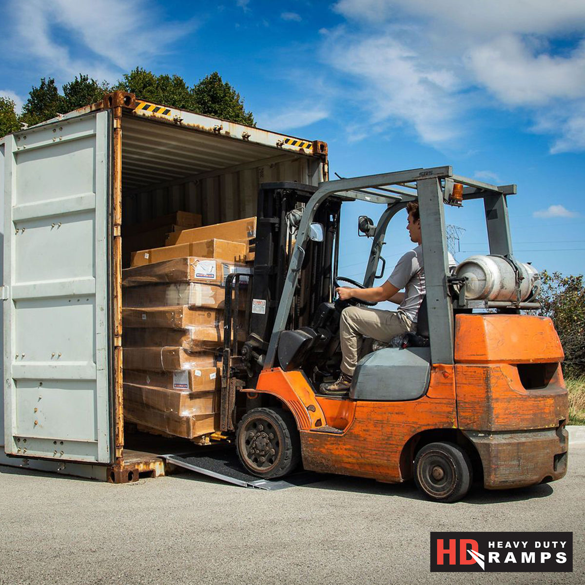 HD Ramps 48"x36" Aluminum Container Ramp for 4.5" to 8" Lip 8000Lb Cap(Open Box)