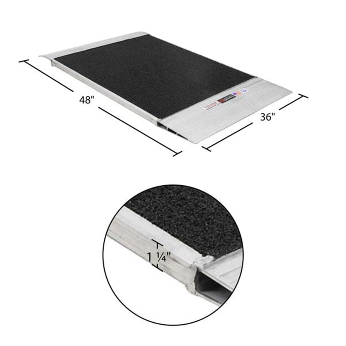HD Ramps 48"x36" Aluminum Container Ramp for 4.5" to 8" Lip 8000Lb Cap(Open Box)