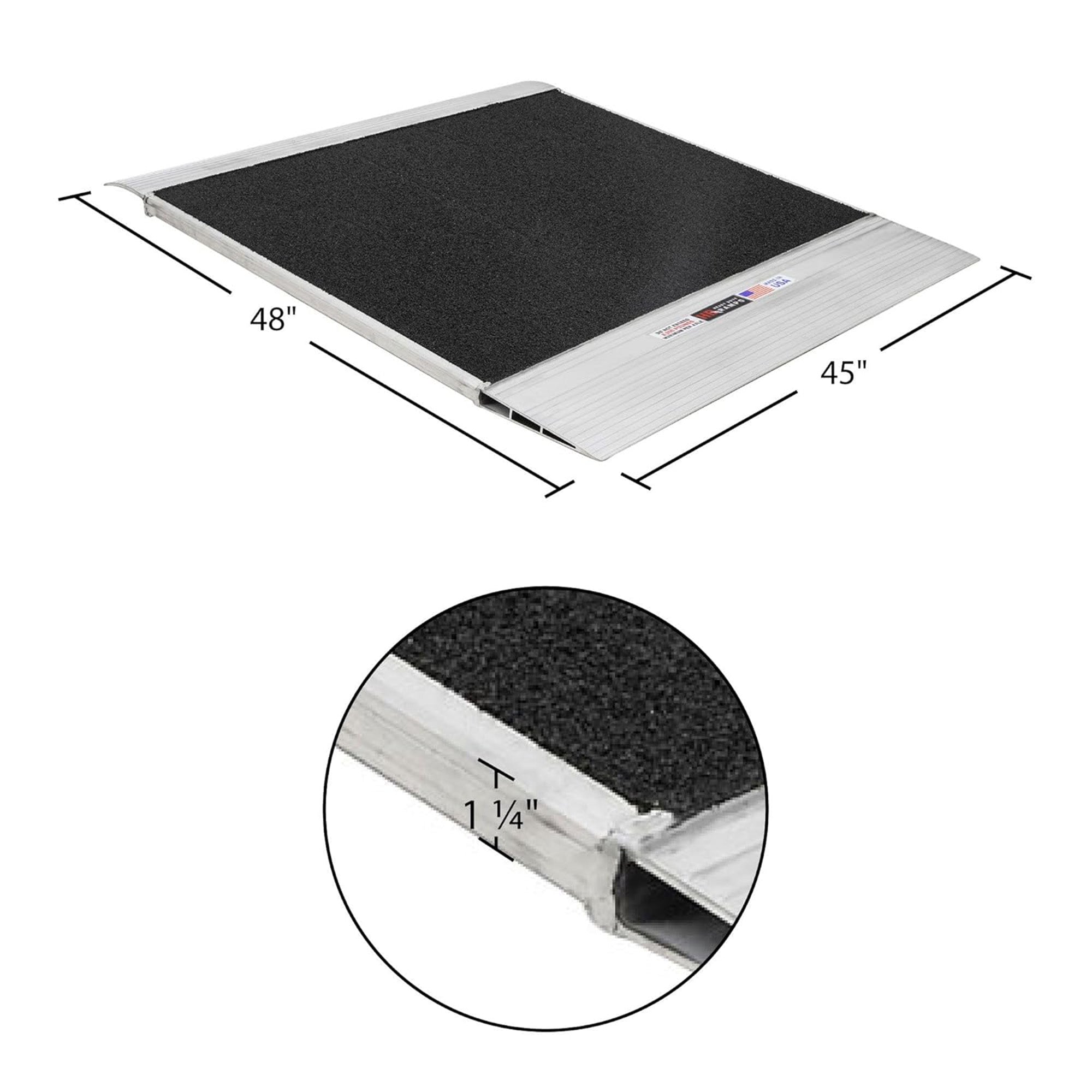 HD Ramps 48" x 45" Aluminum Container Ramp for 4.5" to 8" Lip, 8000 Lb Capacity - VMInnovations