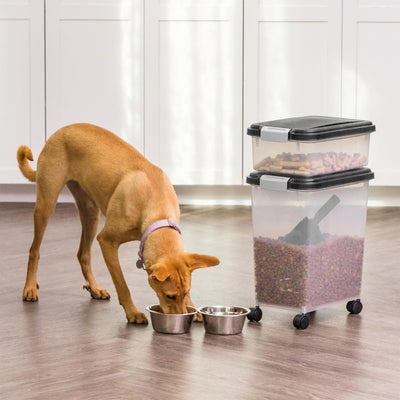 IRIS USA Dog Food Storage Container, Stackable 30lb & 11lb Airtight Bins, (Used)
