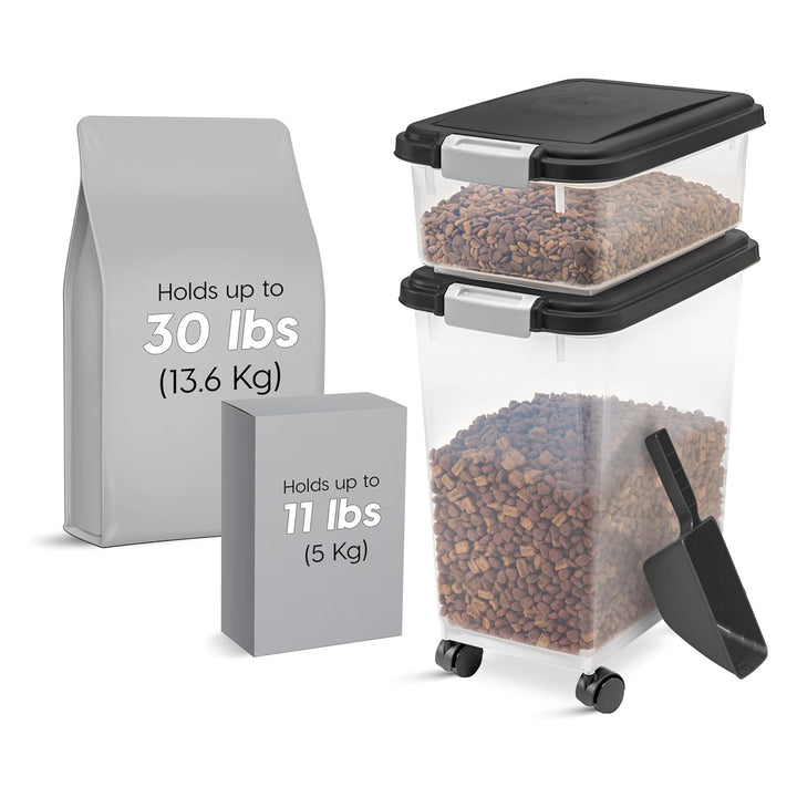 IRIS USA Dog Food Storage Container, Stackable 30lb & 11lb Airtight (Open Box) - VMInnovations