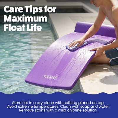 TRC Recreation Sunsation 1.75" Thick Foam Lounger Swimming Pool Float, Purple - VMInnovations