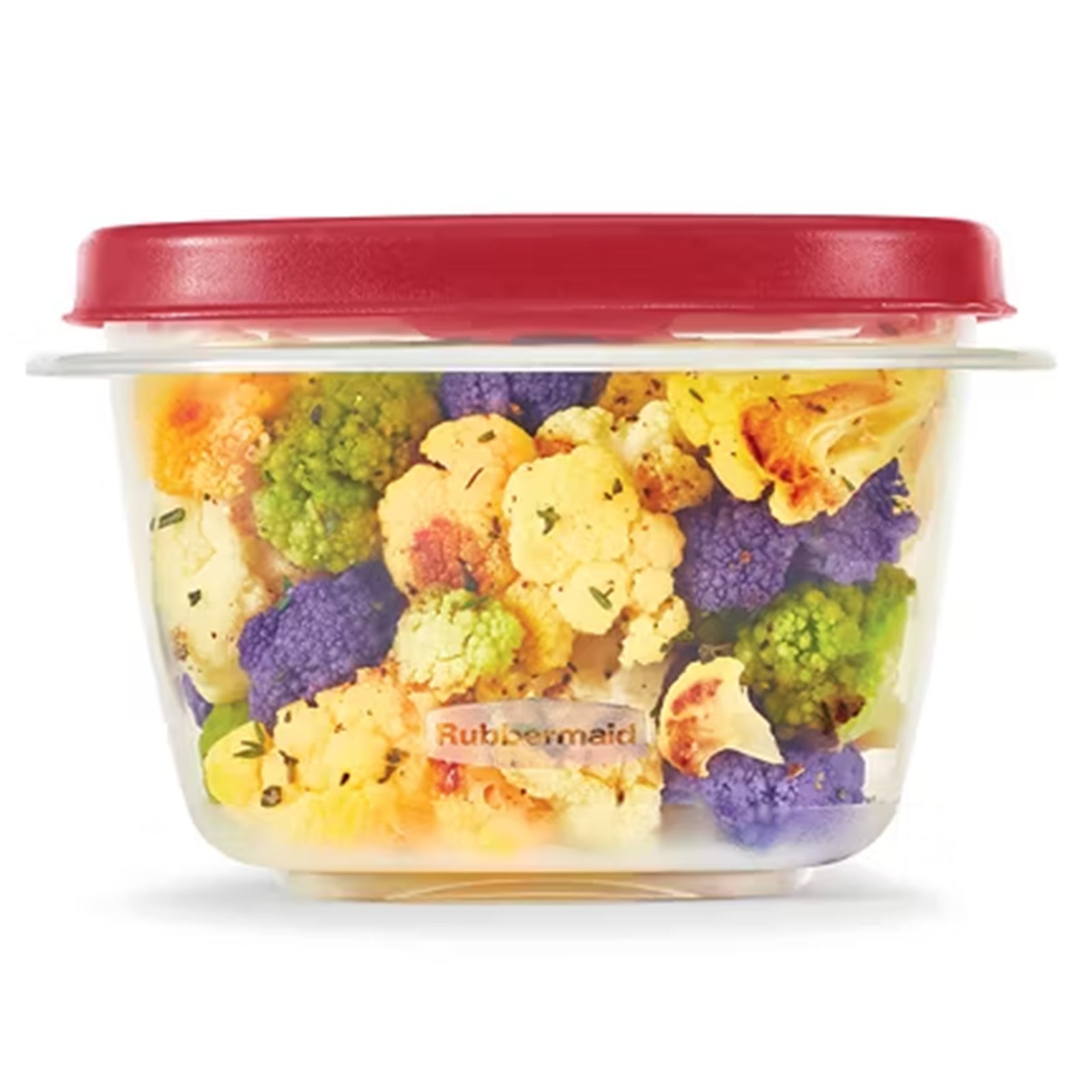 Rubbermaid Clear Food Storage and Organization Container Set w/ Lid, 2 Pack, Red - VMInnovations