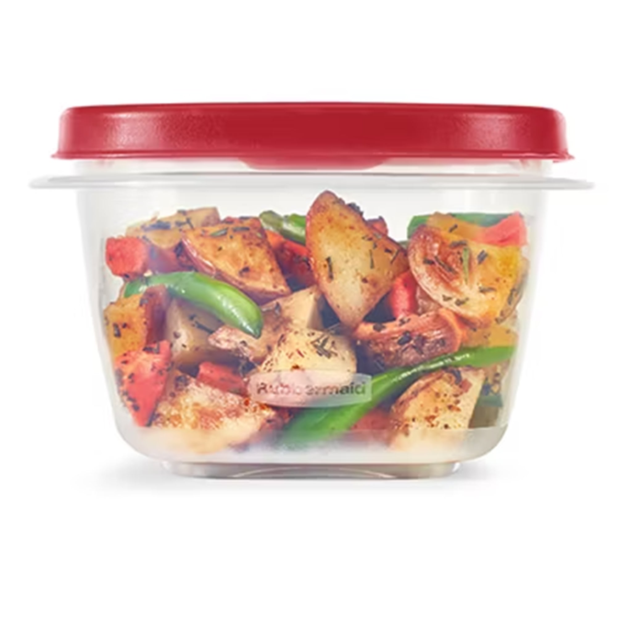 Rubbermaid Clear Food Storage and Organization Container Set w/ Lid, 8 Pack, Red