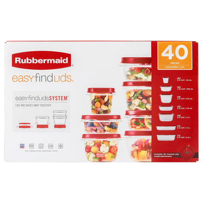 Rubbermaid Clear Food Storage and Organization Set with Lids, 42 Pc Set (Used)