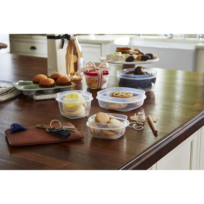 Rubbermaid Clear Food Storage and Organization Container Set w/ Lid, 9 Pack, Red - VMInnovations
