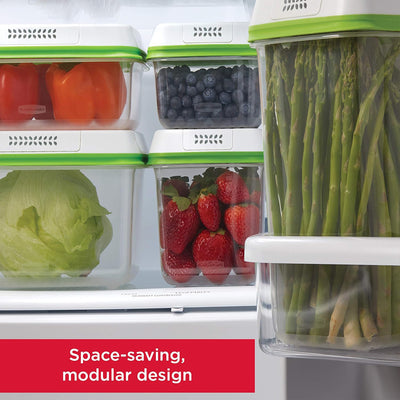 Rubbermaid FreshWorks Clear Food Storage Containers, Medium & Large, (Open Box) - VMInnovations