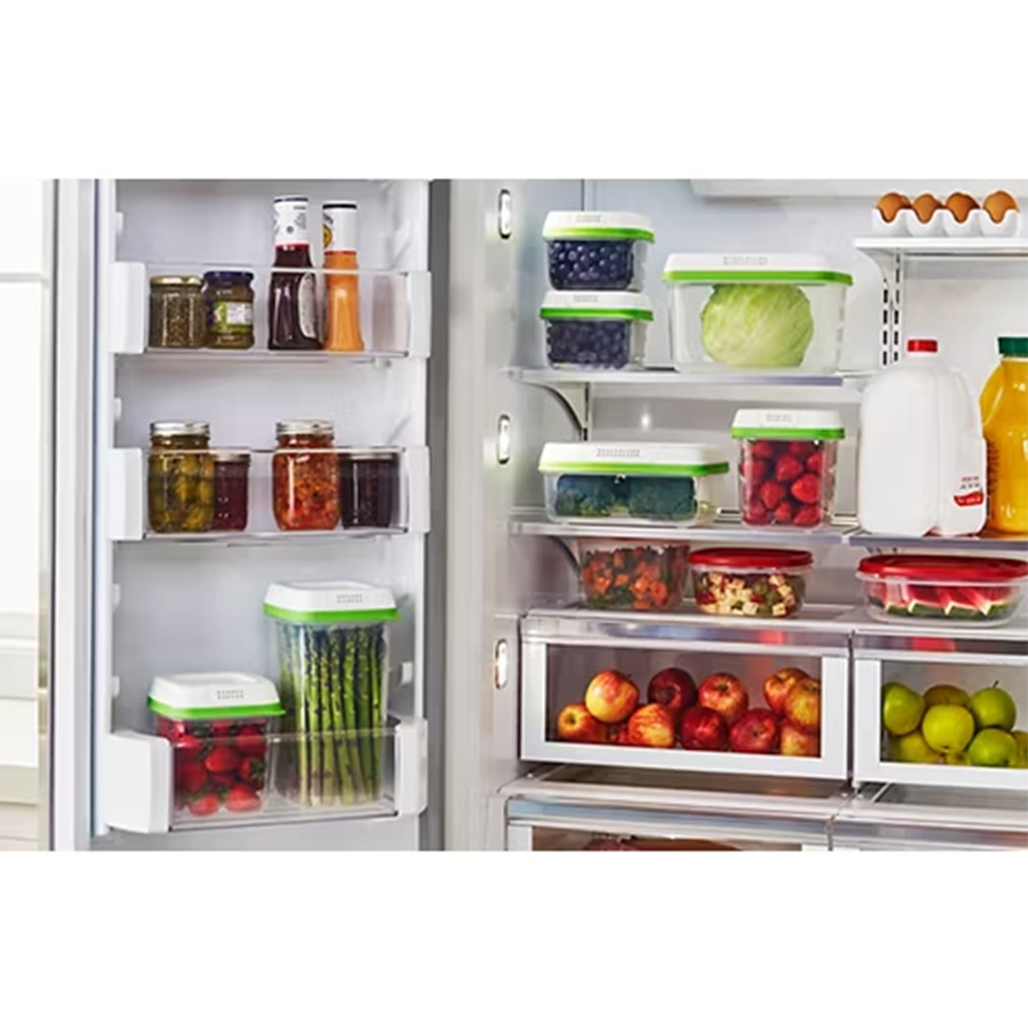 Rubbermaid FreshWorks Clear Food Storage Containers, Medium & Large, (Open Box)