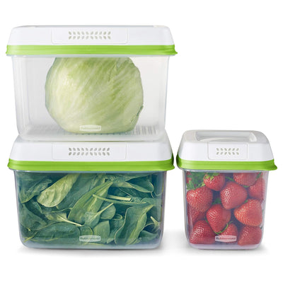 Rubbermaid FreshWorks Clear Food Storage Containers, Medium & Large, (Open Box)