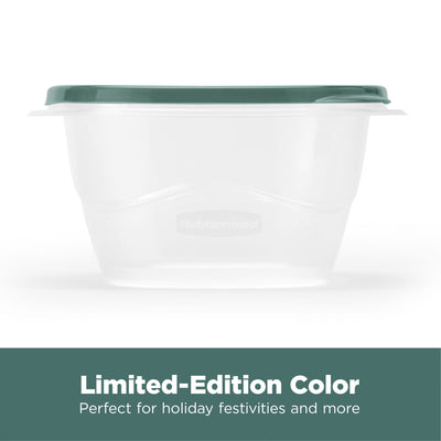 Rubbermaid Clear Food Storage Container with Lid, 5.2 Cup, Green, Pack of 4 - VMInnovations