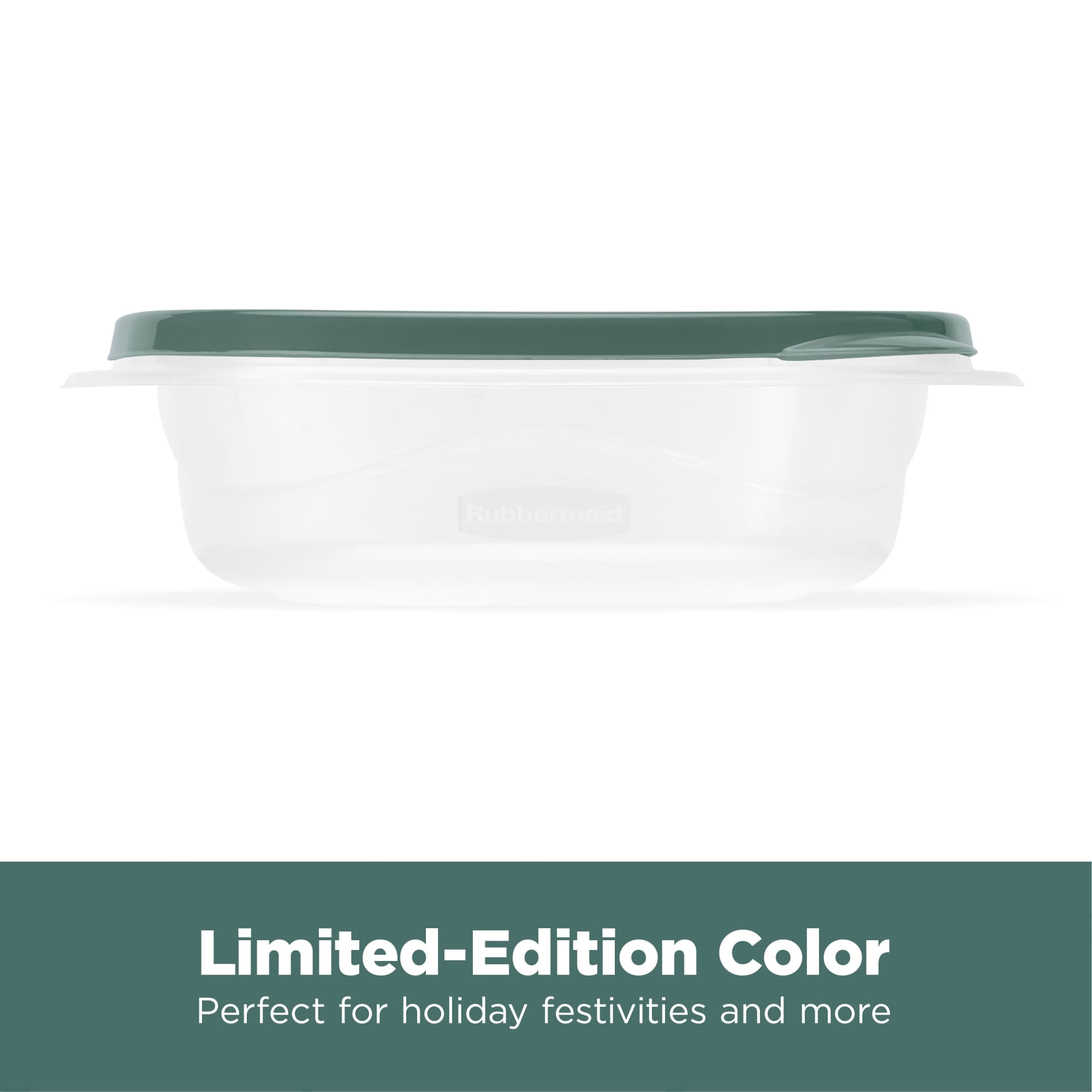 Rubbermaid 16 Pack TakeAlongs Clear Food Storage Container, Lid, 2.9 Cup, Green