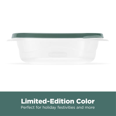 Rubbermaid 16 Pack TakeAlongs Clear Food Storage Container, Lid, 2.9 Cup, Green
