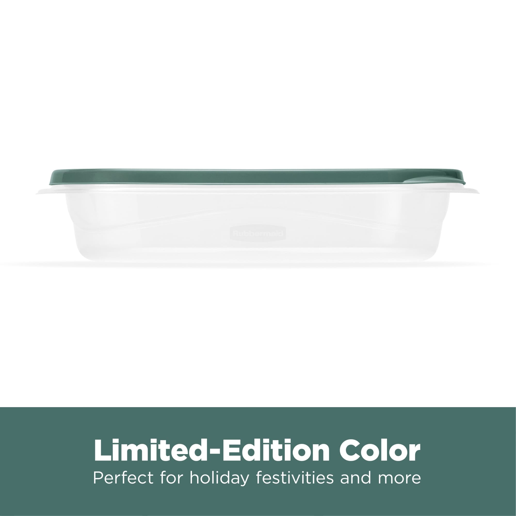Rubbermaid 12 Pack TakeAlongs Clear Food Storage Container, Lid, 4 Cup, Green