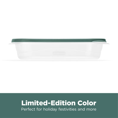 Rubbermaid 12 Pack TakeAlongs Clear Food Storage Container, Lid, 4 Cup, Green
