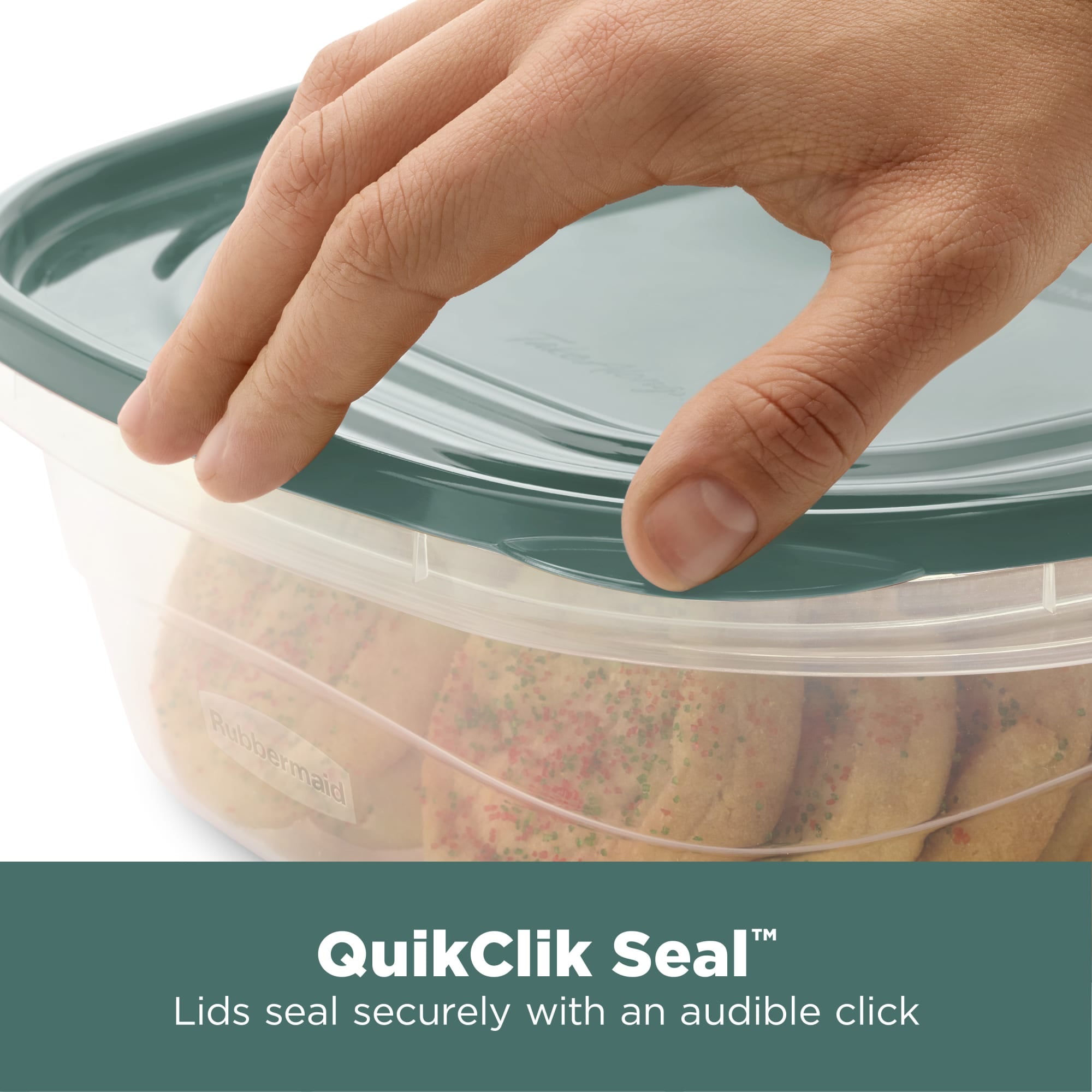 Rubbermaid 12 Pack TakeAlongs Clear Food Storage Container, Lid, 4 Cup, Green