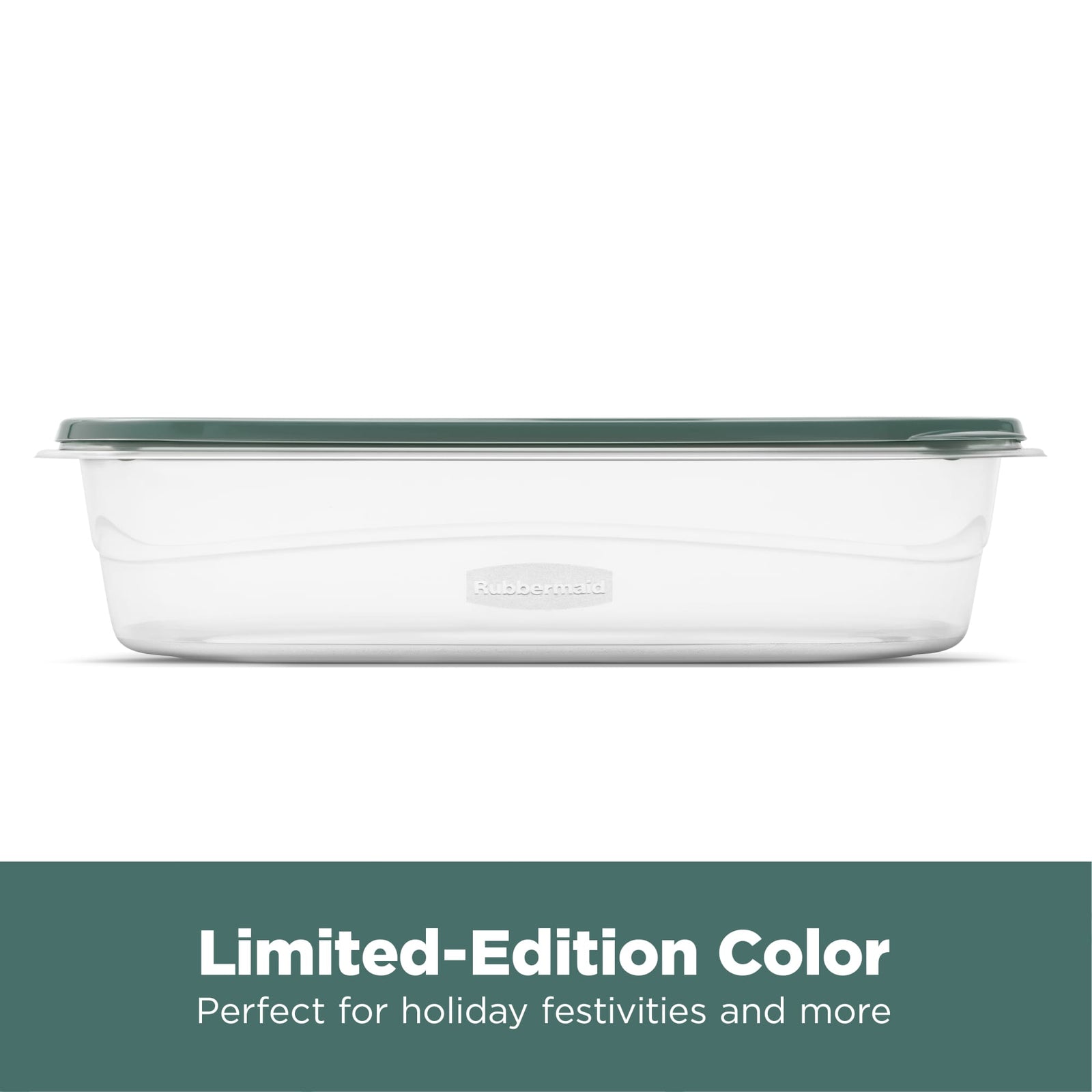 Rubbermaid Clear Food Storage Container with Lid, 1.1 Gal, Green, Pack of 2 - VMInnovations