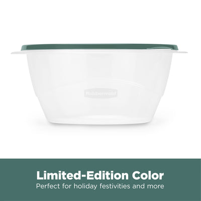 Rubbermaid Clear Food Storage Container with Lid, 15.7 Cup, Green, Pack of 2 - VMInnovations