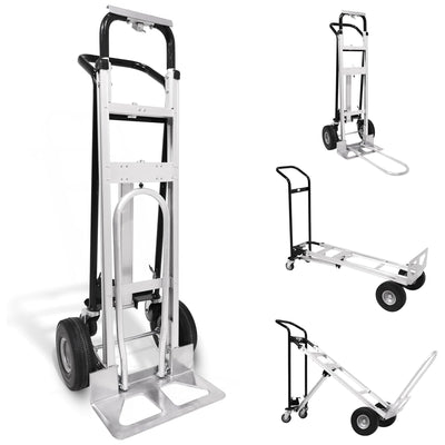 Olympia Tools 3-in-1 Aluminum Convertible Hand Truck, 4-Wheel Cart (For Parts)