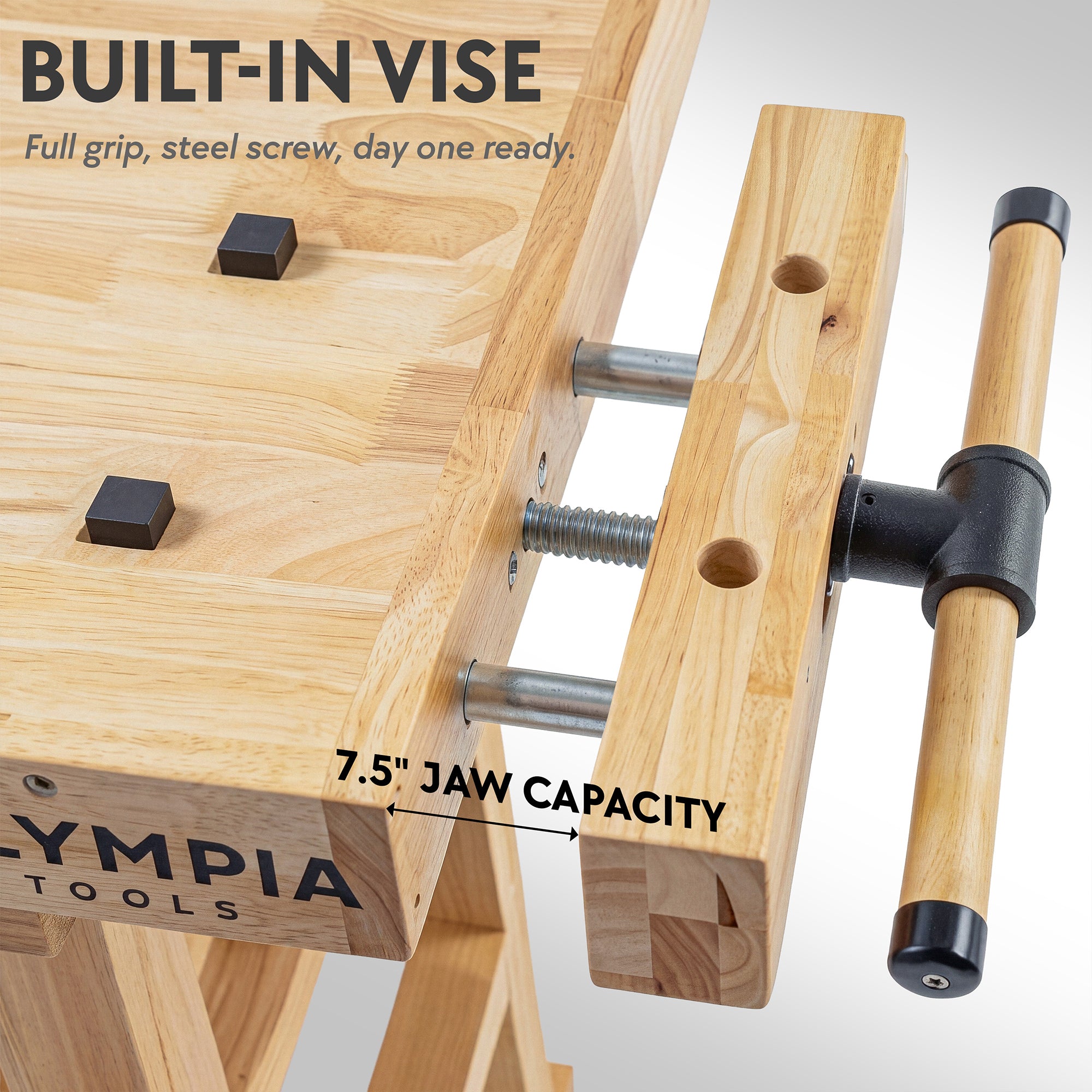 Olympia Tools 60-Inch Solid Rubberwood Heavy Duty Workbench, 450 Lbs Capacity - VMInnovations