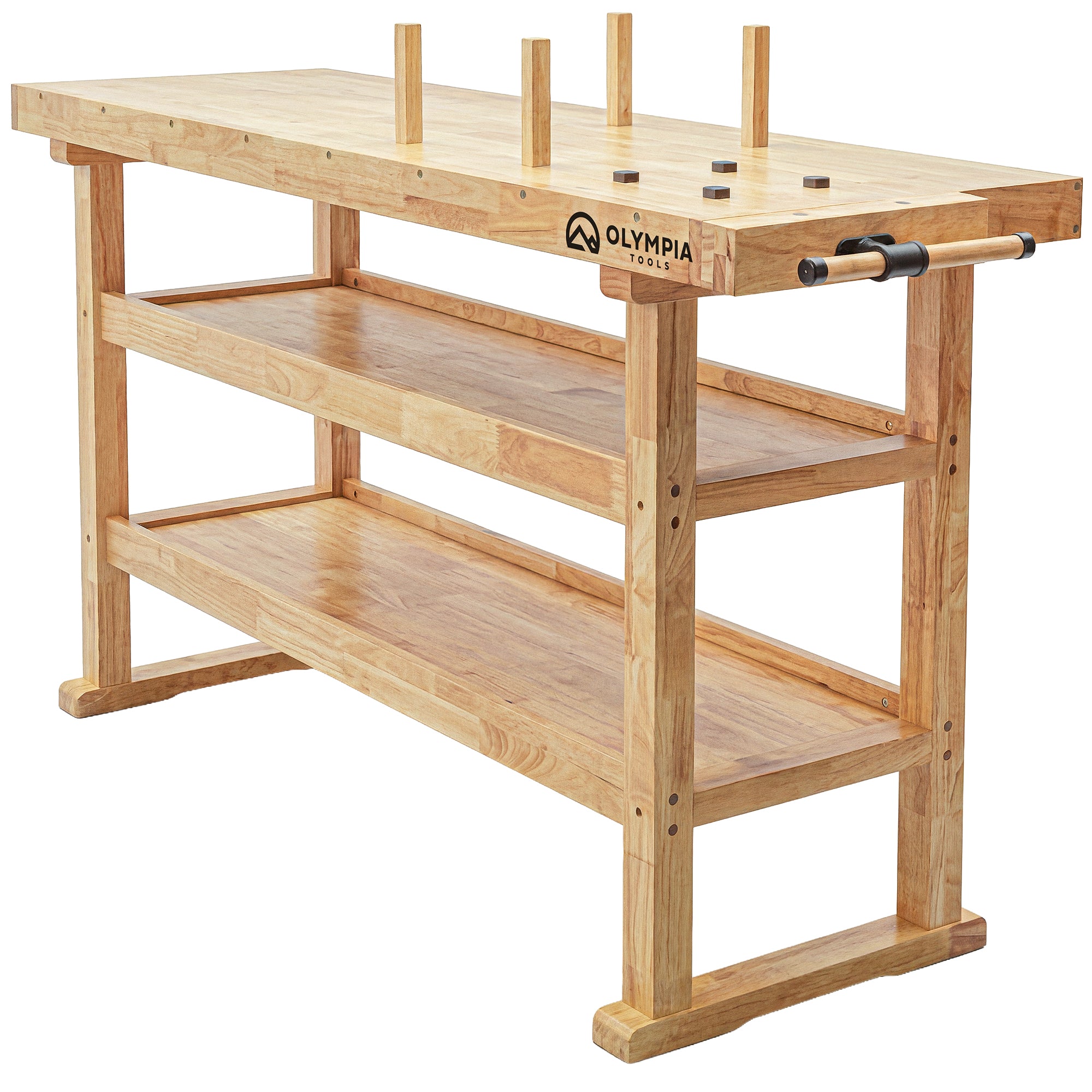 Olympia Tools 60-Inch Solid Rubberwood Heavy Duty Workbench, 450 Lbs Capacity - VMInnovations