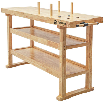 Olympia Tools 60-Inch Solid Rubberwood Heavy Duty Workbench, 450 Lbs Capacity - VMInnovations