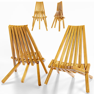 Melino Wooden Folding Tamarack Chair Set for Patio and Outdoor, Walnut(Open Box)