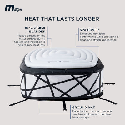 MSpa Soho Square Inflatable Bubble Massage Spa for 4-6 Person, Energy-Efficient - VMInnovations