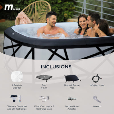 MSpa Soho Square Inflatable Bubble Massage Spa for 4-6 Person, Energy-Efficient - VMInnovations
