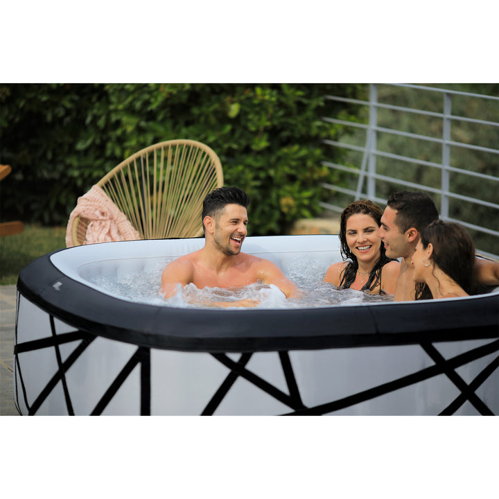 MSpa Square Inflatable Bubble Massage Spa, Up to 6 Person Outdoor Hot Tub, Soho