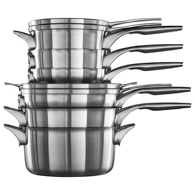 Calphalon Stainless Steel Pots and Pans Kitchen Cookware, 10 Piece Set, Silver (Open Box)