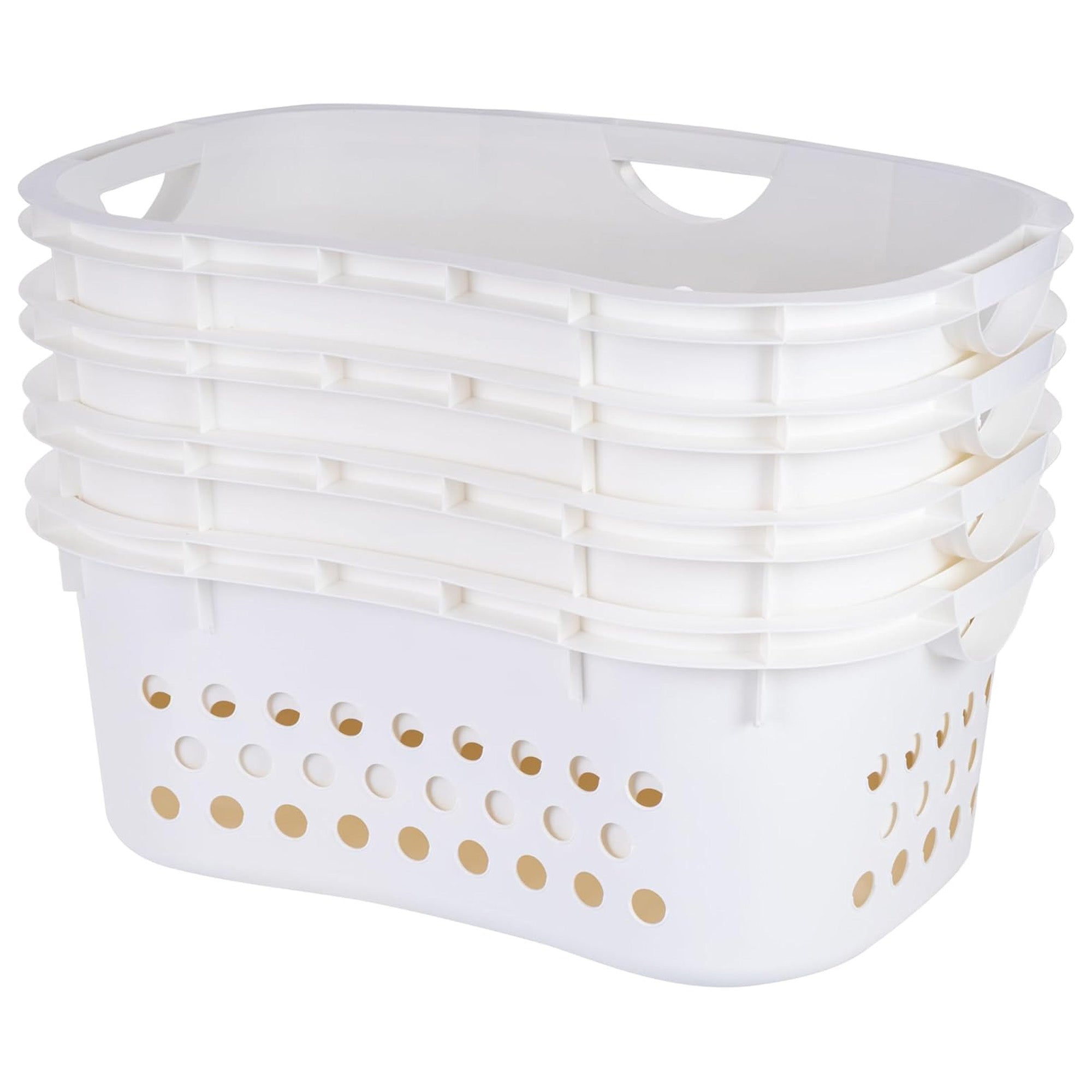 IRIS 4 Pk Comfort Carry Lightweight Laundry Basket W Ergonomic Curves (Open Box)