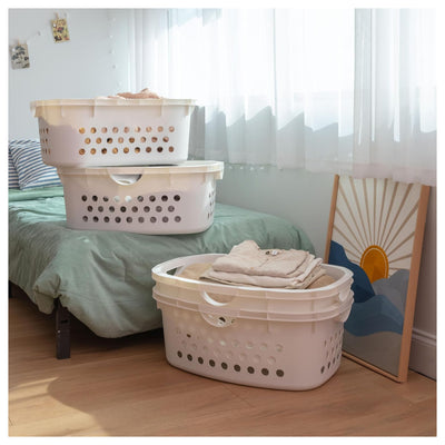 IRIS 4 Pk Comfort Carry Lightweight Laundry Basket W Ergonomic Curves (Open Box)