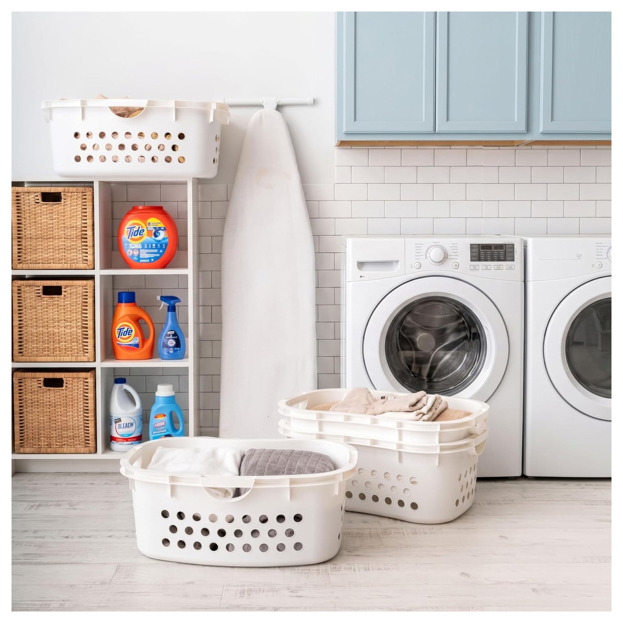 IRIS 4 Pk Comfort Carry Lightweight Laundry Basket W Ergonomic Curves (Open Box)
