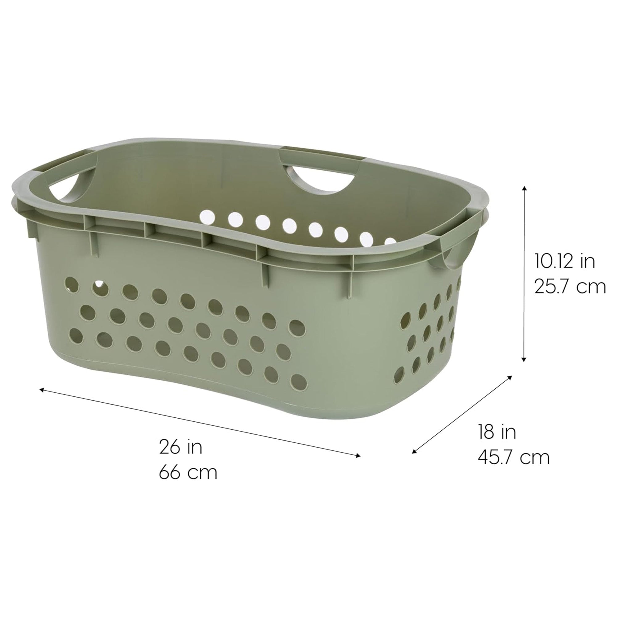 IRIS 4 Pack Comfort Carry Lightweight Laundry Basket w/ Ergonomic Curves, Green (Open Box)