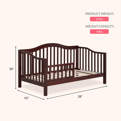 Dream on Me Austin Toddler Day Bed, New Zealand Pinewood, Espresso