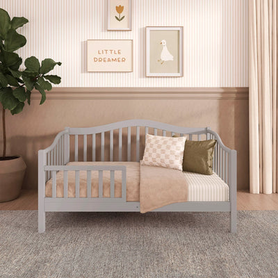 Dream on Me Austin Toddler Day Bed, Low-Profile Pinewood Frame, Pebble Grey