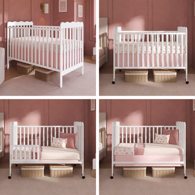 Dream on Me Carson Convertible Crib 3-in-1, New Zealand Pinewood, White
