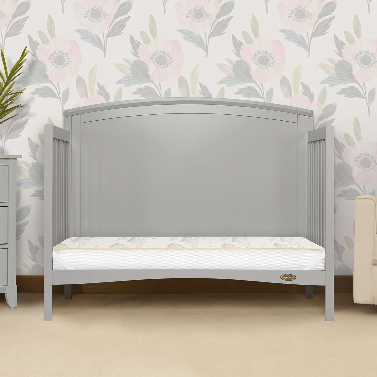 Dream on Me Holly 5 Inch Crib Mattress 52x28, Waterproof, White and Brown (Used)