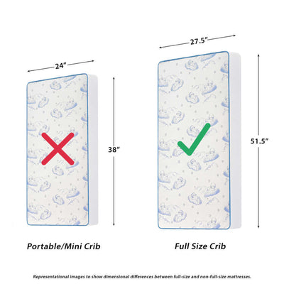 Dream on Me Holly 5 Inch Crib Mattress 52x28, Waterproof, White and Brown (Used)