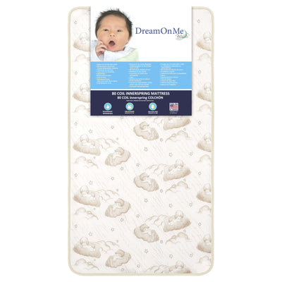 Dream on Me Holly 5 Inch Crib Mattress 52x28, Waterproof, White and Brown (Used)